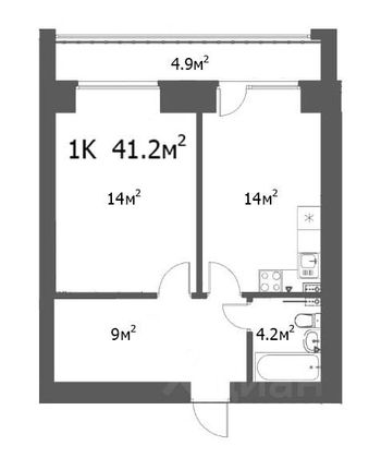 Продажа 1-комнатной квартиры 46 м², 10/10 этаж