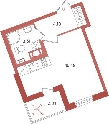 Продажа квартиры-студии 24,5 м², 10/11 этаж