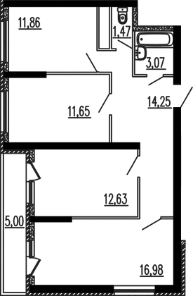 Продажа 3-комнатной квартиры 76,9 м², 20/24 этаж