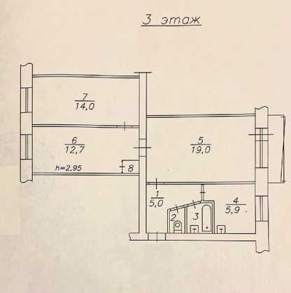 Продажа 3-комнатной квартиры 60,6 м², 3/5 этаж