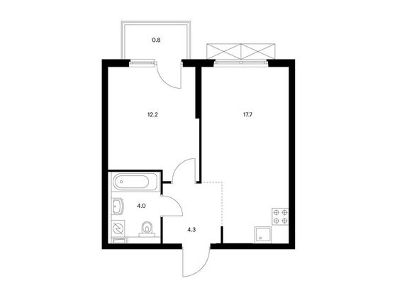 Продажа 1-комнатной квартиры 39 м², 3/25 этаж