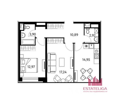 Продажа 2-комнатной квартиры 62,8 м², 9/15 этаж