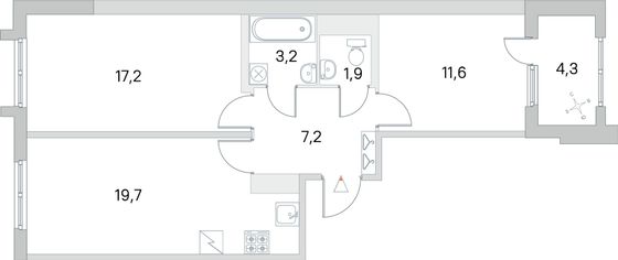 Продажа 2-комнатной квартиры 63 м², 2/5 этаж