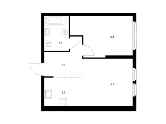 Продажа 2-комнатной квартиры 45,9 м², 14/32 этаж