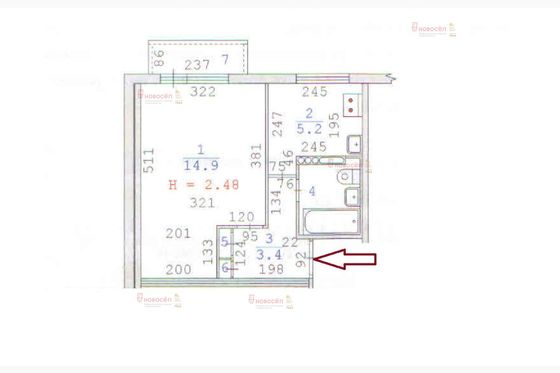 Продажа 1-комнатной квартиры 26,8 м², 2/5 этаж