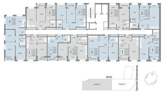 Продажа квартиры-студии 53,3 м², 25/26 этаж