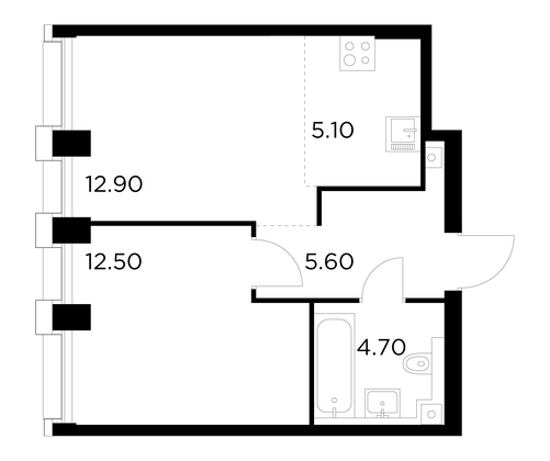 40,6 м², 2-комн. квартира, 11/32 этаж