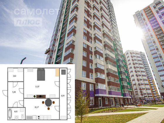 Продажа 1-комнатной квартиры 37,5 м², 11/24 этаж