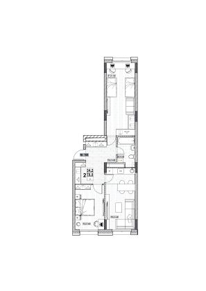 Продажа 2-комнатной квартиры 70,5 м², 5/24 этаж