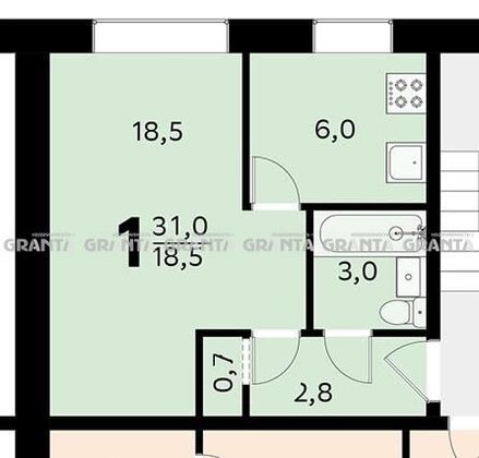 Продажа 1-комнатной квартиры 31 м², 2/5 этаж