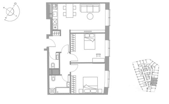 Продажа 2-комнатной квартиры 62 м², 13/20 этаж