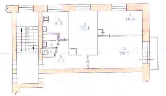 Продажа 3-комнатной квартиры 51 м², 5/5 этаж