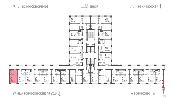 Продажа квартиры-студии 22,2 м², 2/30 этаж