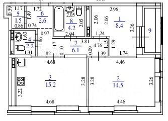 Продажа 2-комнатной квартиры 55 м², 3/25 этаж