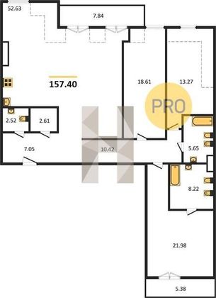 Продажа 3-комнатной квартиры 157,4 м², 5/9 этаж
