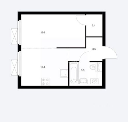 Продажа 1-комнатной квартиры 32,3 м², 29/33 этаж