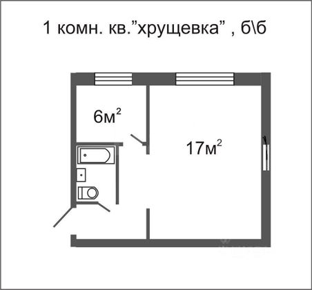 Продажа 1-комнатной квартиры 28,9 м², 1/6 этаж