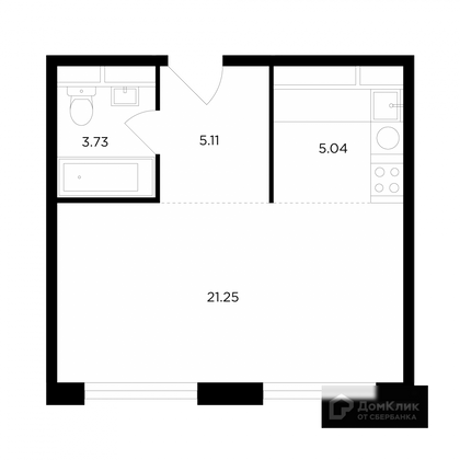Продажа квартиры-студии 35,1 м², 25/26 этаж