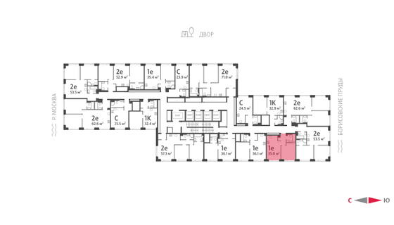 Продажа 1-комнатной квартиры 35 м², 38/52 этаж