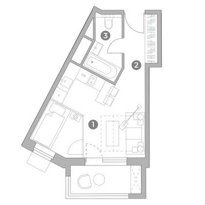 Продажа квартиры-студии 29,3 м², 14/16 этаж