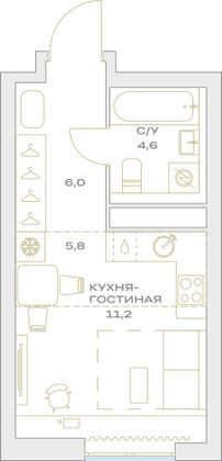 Продажа квартиры-студии 27,6 м², 8/23 этаж