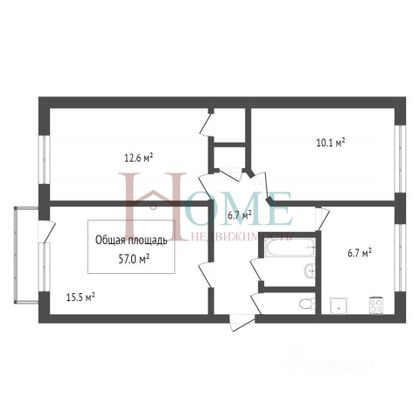 Продажа 3-комнатной квартиры 58,1 м², 7/9 этаж