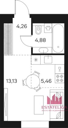 Продажа квартиры-студии 27,8 м², 2/20 этаж