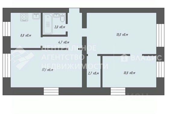 Продажа 3-комнатной квартиры 63,9 м², 1/4 этаж