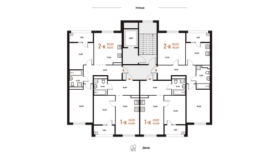 Продажа 2-комнатной квартиры 62,1 м², 6 этаж