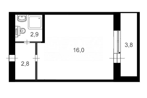 Продажа квартиры-студии 25,2 м², 9/10 этаж