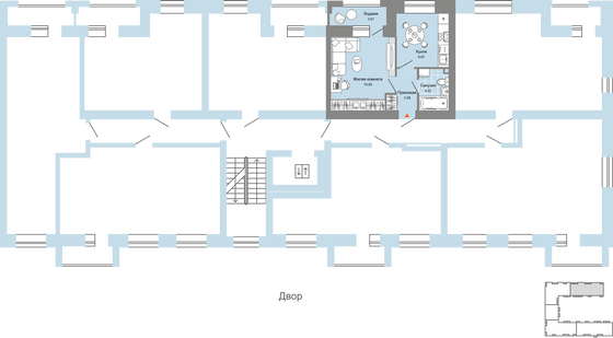 Продажа 1-комнатной квартиры 37 м², 3/7 этаж