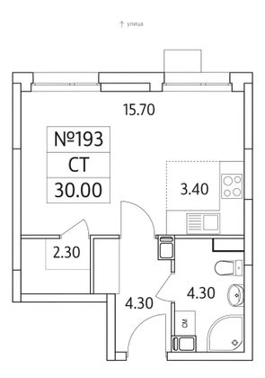 Продажа квартиры-студии 30 м², 5/25 этаж
