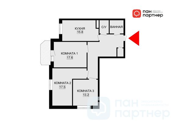 Продажа 3-комнатной квартиры 87 м², 12/25 этаж