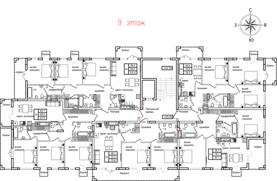 Продажа 2-комнатной квартиры 86,9 м², 9/9 этаж