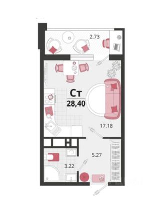Продажа квартиры-студии 30 м², 6/16 этаж