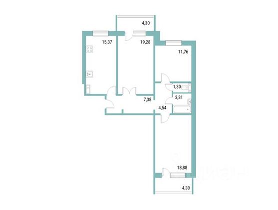 Продажа 3-комнатной квартиры 90 м², 4/10 этаж