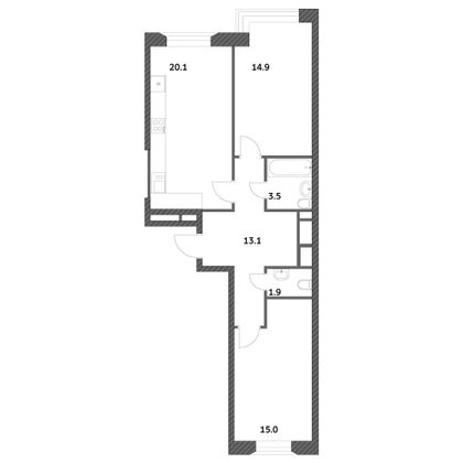 Продажа 2-комнатной квартиры 69 м², 11/23 этаж