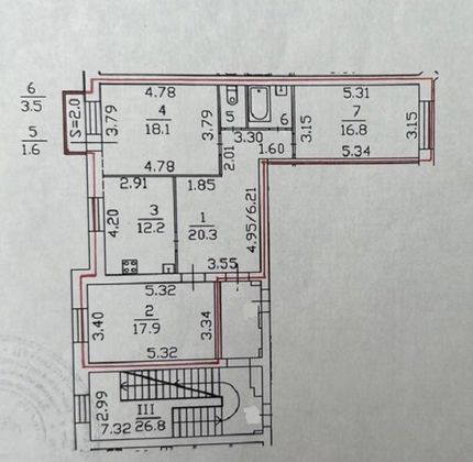 Продажа 3-комнатной квартиры 91,2 м², 2/4 этаж