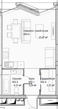 Продажа квартиры-студии 34,4 м², 5/16 этаж
