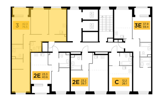 Продажа 3-комнатной квартиры 76,5 м², 21/23 этаж