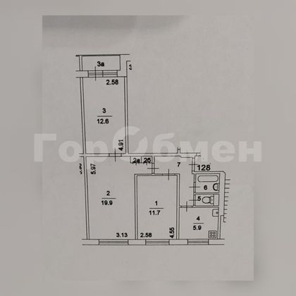 Продажа 3-комнатной квартиры 60 м², 6/9 этаж