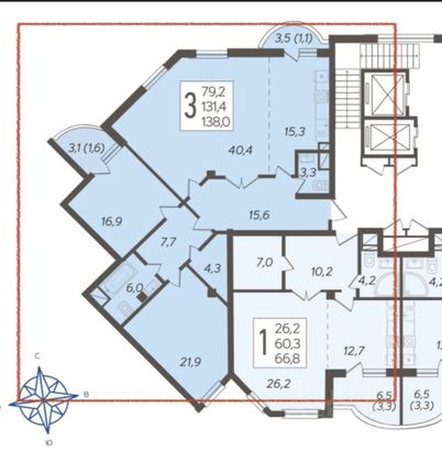 Продажа 3-комнатной квартиры 132 м², 8/11 этаж