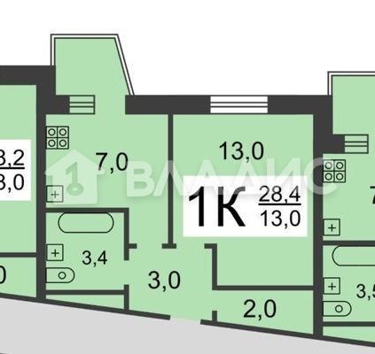 Продажа 1-комнатной квартиры 28,5 м², 1/5 этаж