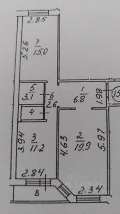 Продажа 2-комнатной квартиры 61,6 м², 3/12 этаж