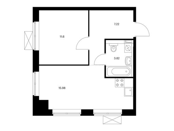 Продажа 1-комнатной квартиры 38,6 м², 21/21 этаж
