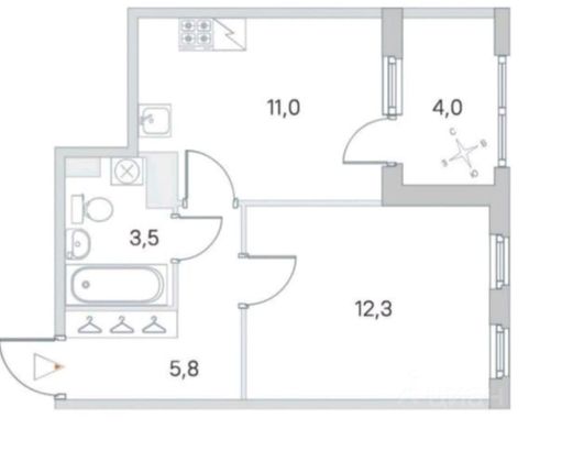 Аренда 1-комнатной квартиры 33 м², 5/5 этаж