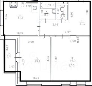 Продажа 2-комнатной квартиры 62 м², 9/10 этаж