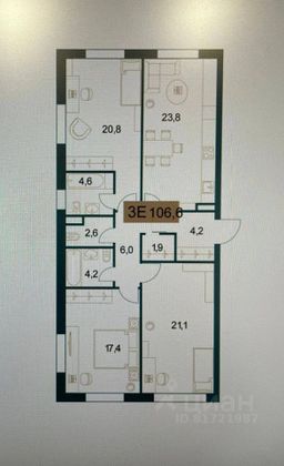 Продажа 4-комнатной квартиры 106,6 м², 10/28 этаж