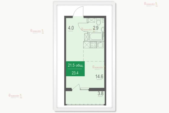 Продажа 1-комнатной квартиры 22 м², 2/3 этаж