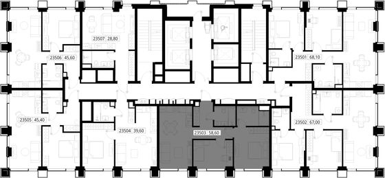 Продажа 2-комнатной квартиры 58,6 м², 35/36 этаж